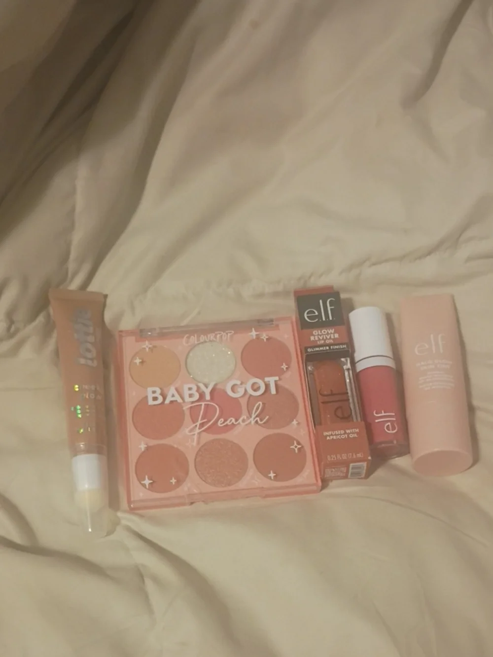 ColourPop Baby Got Peach Eyeshadow Palette & Peach-Toned ELF Lip Duo